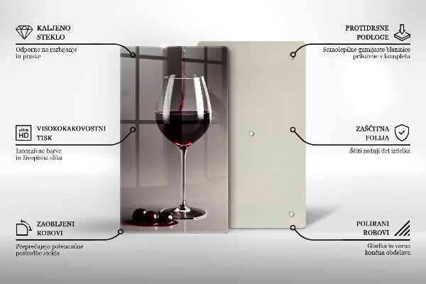Glas Ceranfeldabdeckung Glas und Trauben