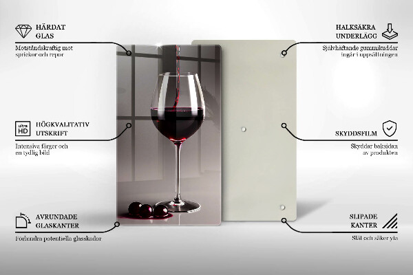 Glas Ceranfeldabdeckung Glas und Trauben