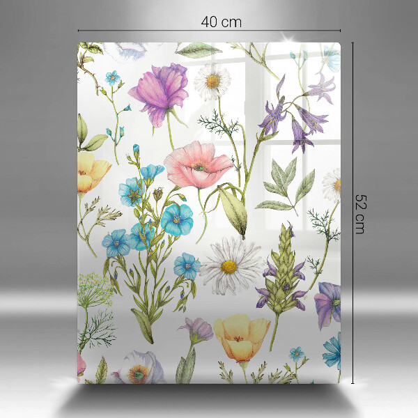Glas Ceranfeldabdeckung Blumenillustration