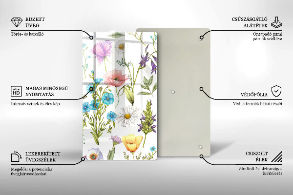 Glas Ceranfeldabdeckung Blumenillustration