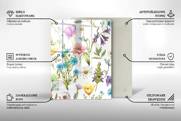 Glas Ceranfeldabdeckung Blumenillustration