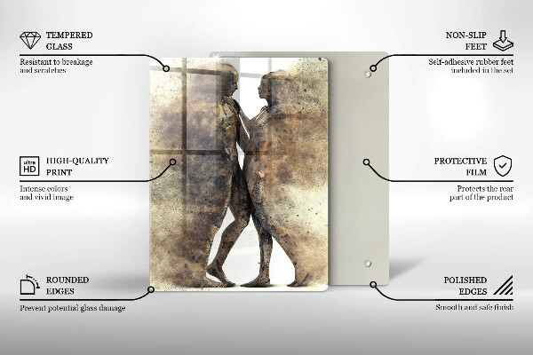Glas Ceranfeldabdeckung Körper verliebter Menschen