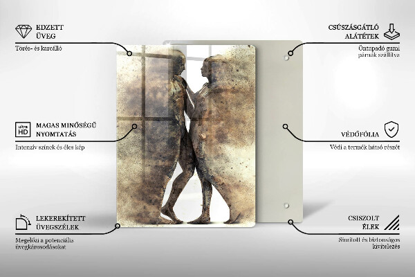 Glas Ceranfeldabdeckung Körper verliebter Menschen