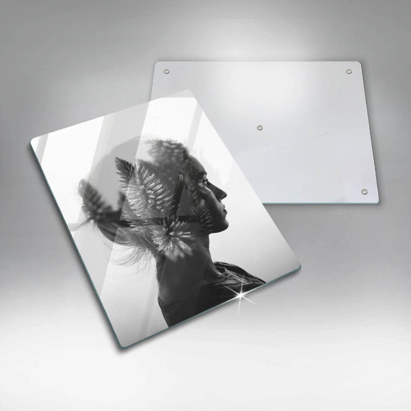 Glas Ceranfeldabdeckung Frau und Wald