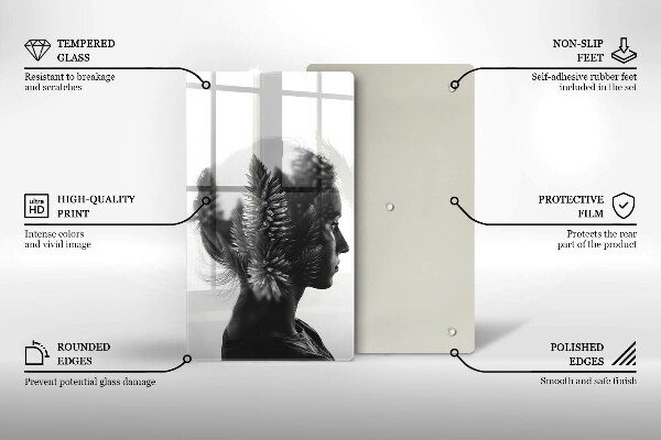 Glas Ceranfeldabdeckung Frau und Wald