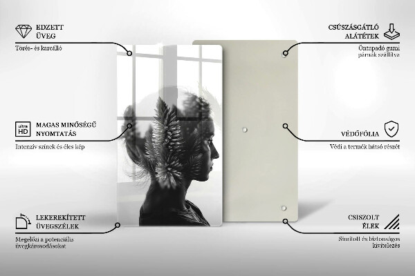Glas Ceranfeldabdeckung Frau und Wald
