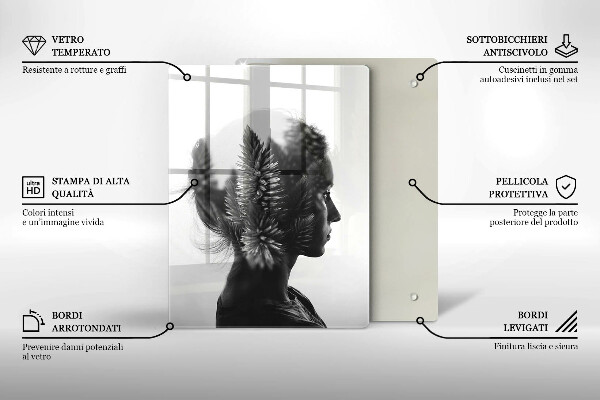 Glas Ceranfeldabdeckung Frau und Wald