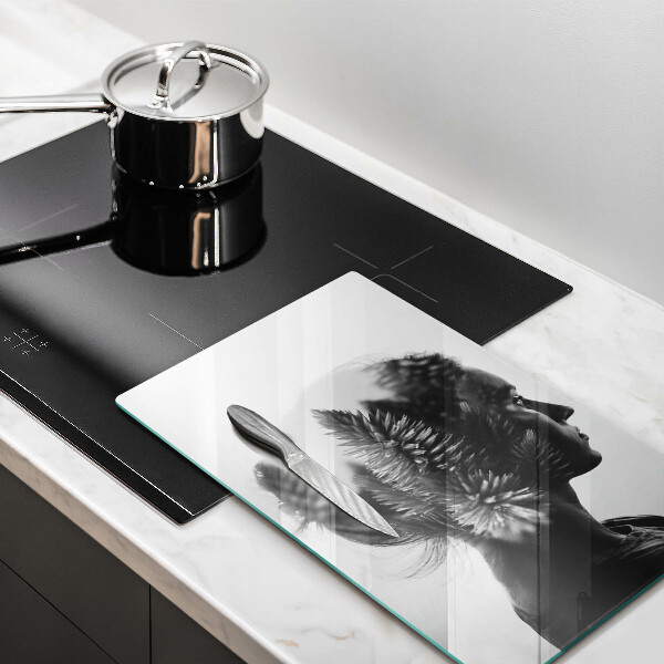 Glas Ceranfeldabdeckung Frau und Wald