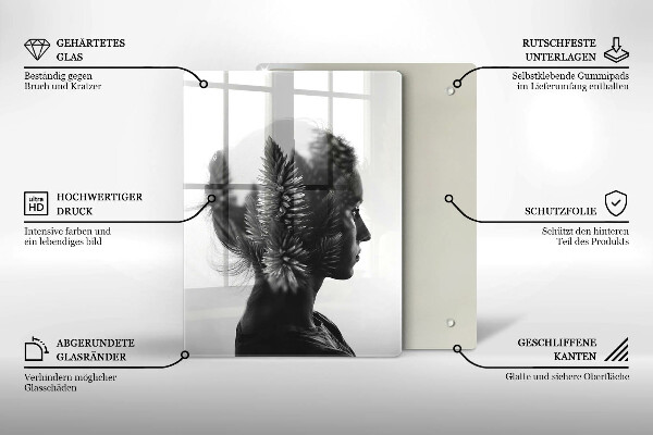 Glas Ceranfeldabdeckung Frau und Wald