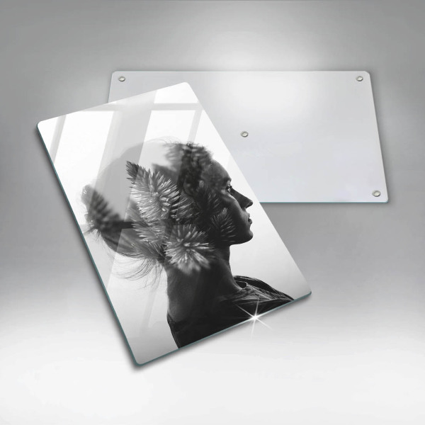 Glas Ceranfeldabdeckung Frau und Wald