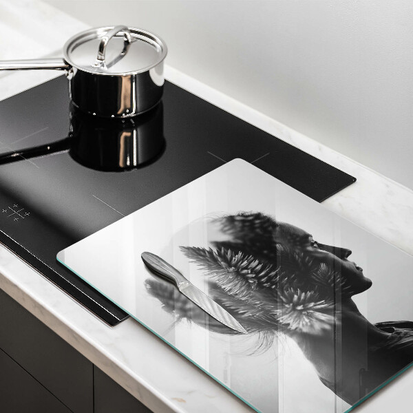 Glas Ceranfeldabdeckung Frau und Wald