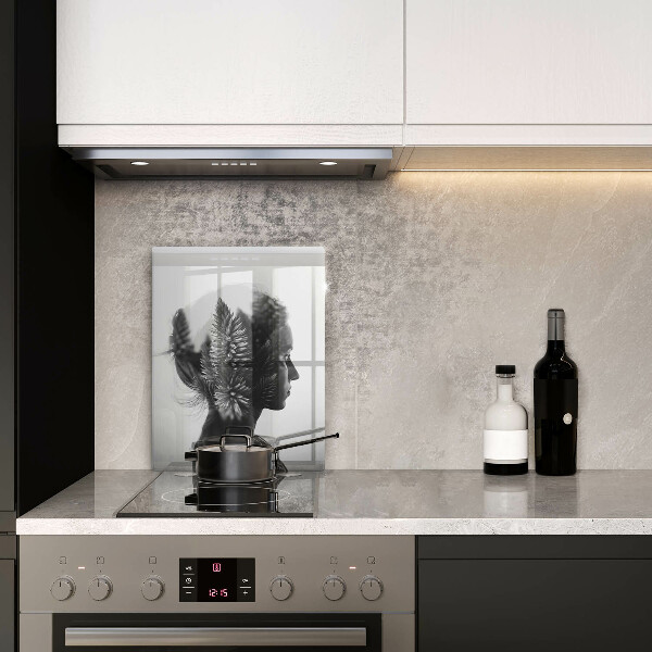 Glas Ceranfeldabdeckung Frau und Wald