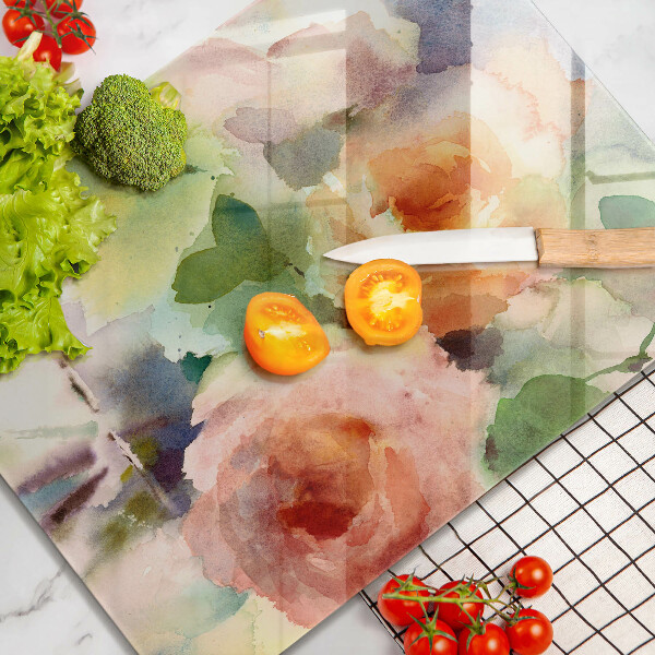 Glas Ceranfeldabdeckung Bemalte Blumen