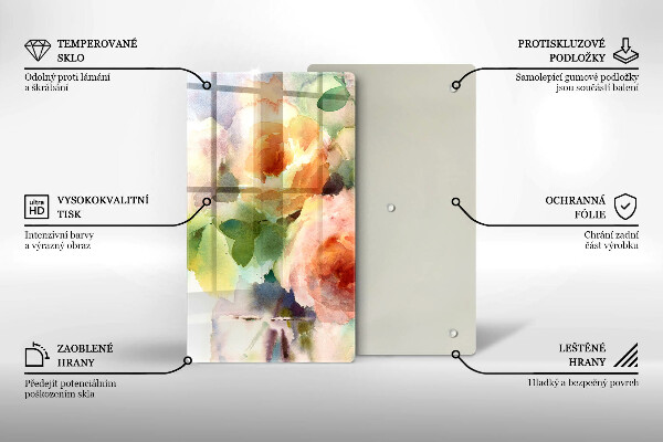 Glas Ceranfeldabdeckung Bemalte Blumen