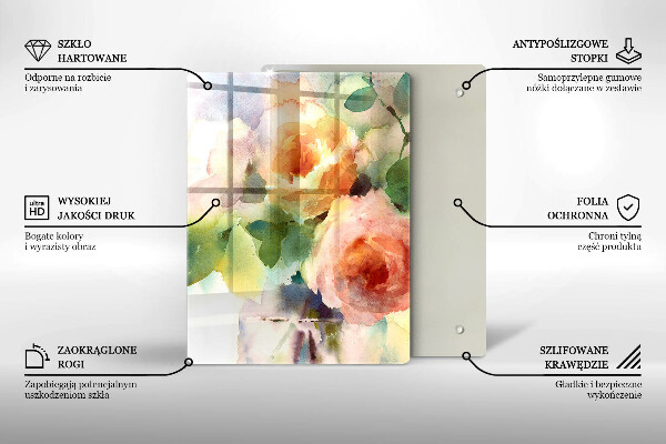 Glas Ceranfeldabdeckung Bemalte Blumen