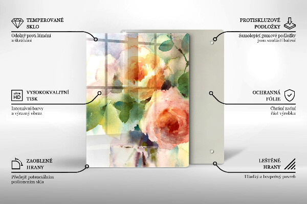 Glas Ceranfeldabdeckung Bemalte Blumen