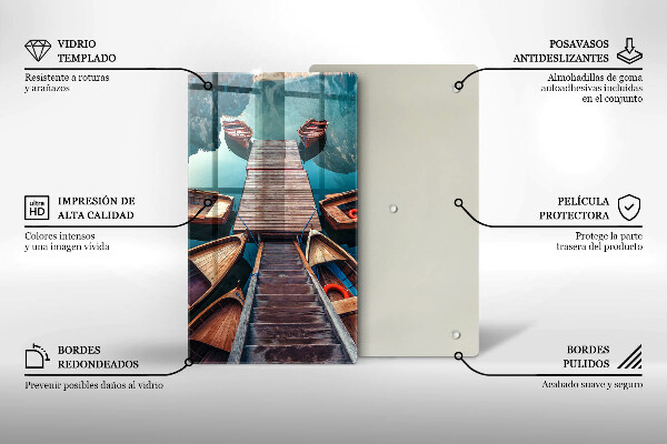 Glas Ceranfeldabdeckung Boote auf dem See