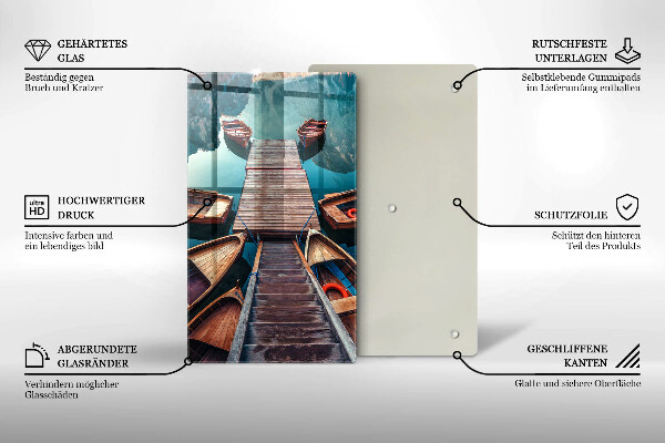 Glas Ceranfeldabdeckung Boote auf dem See