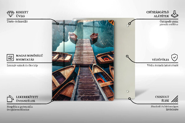 Glas Ceranfeldabdeckung Boote auf dem See