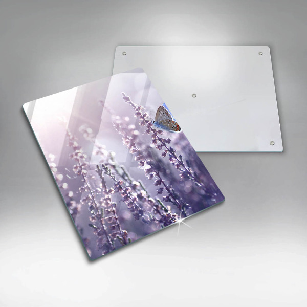 Glas Ceranfeldabdeckung Wildblumen und Schmetterling