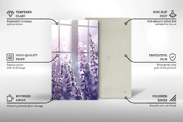 Glas Ceranfeldabdeckung Wildblumen und Schmetterling