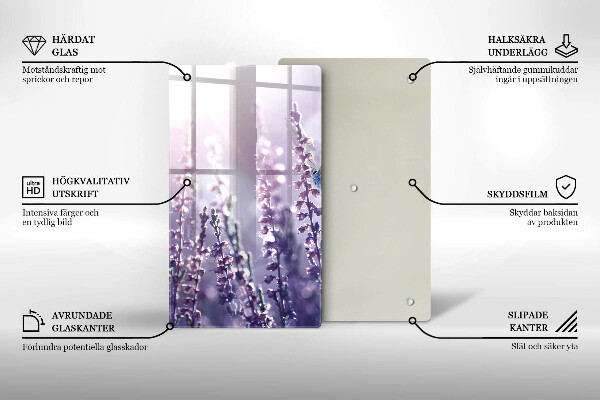 Glas Ceranfeldabdeckung Wildblumen und Schmetterling