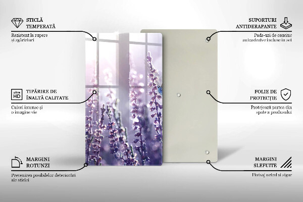Glas Ceranfeldabdeckung Wildblumen und Schmetterling