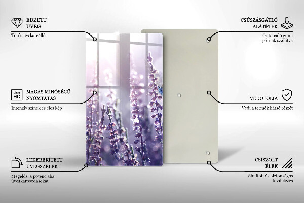 Glas Ceranfeldabdeckung Wildblumen und Schmetterling