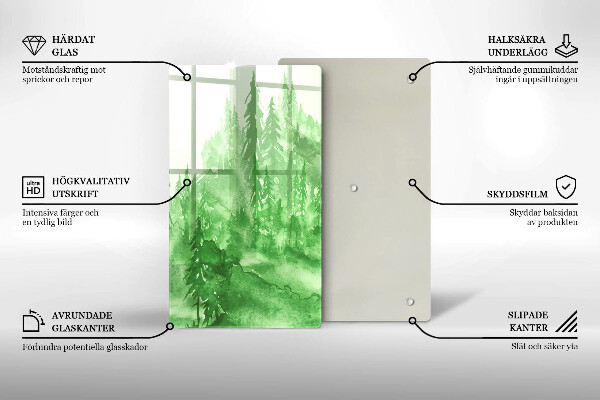 Glas Ceranfeldabdeckung Gemalter Wald