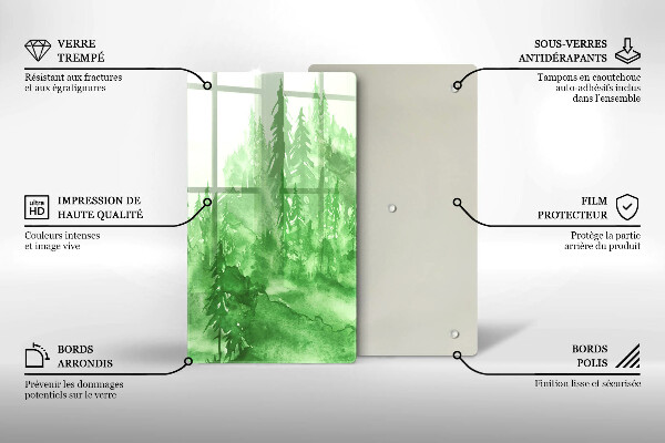 Glas Ceranfeldabdeckung Gemalter Wald