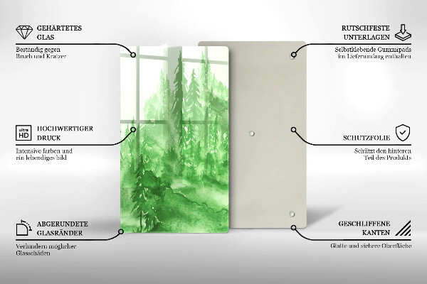 Glas Ceranfeldabdeckung Gemalter Wald