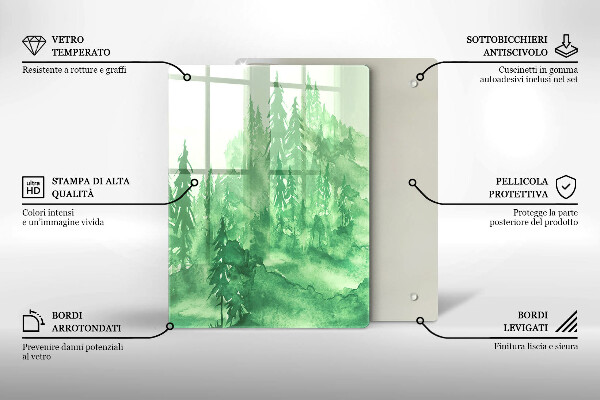 Glas Ceranfeldabdeckung Gemalter Wald