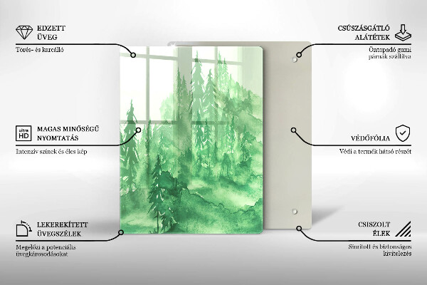 Glas Ceranfeldabdeckung Gemalter Wald