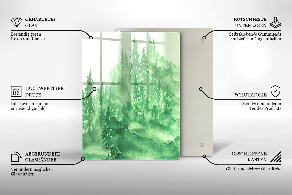 Glas Ceranfeldabdeckung Gemalter Wald