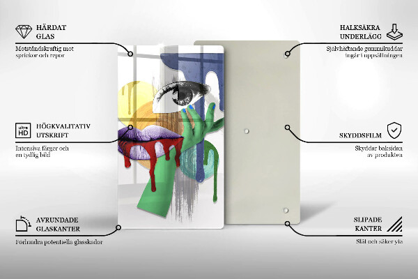 Glas Ceranfeldabdeckung Abstrakte Kunstcollage