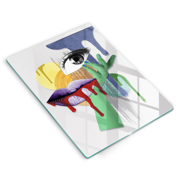 Glas Ceranfeldabdeckung Abstrakte Kunstcollage