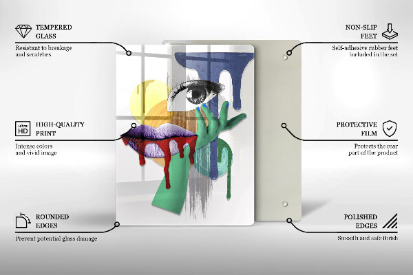 Glas Ceranfeldabdeckung Abstrakte Kunstcollage
