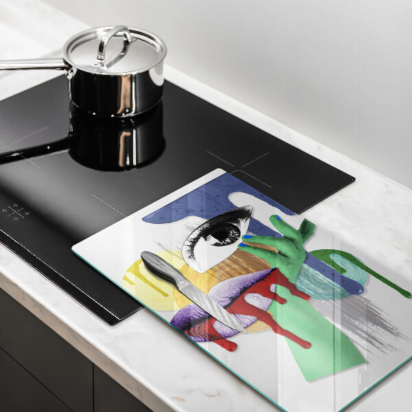 Glas Ceranfeldabdeckung Abstrakte Kunstcollage