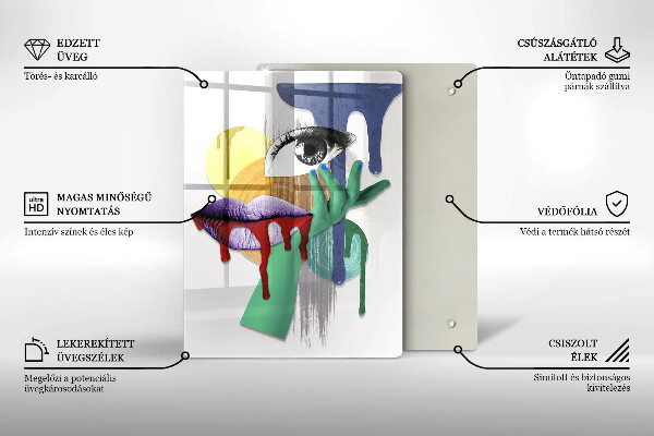 Glas Ceranfeldabdeckung Abstrakte Kunstcollage