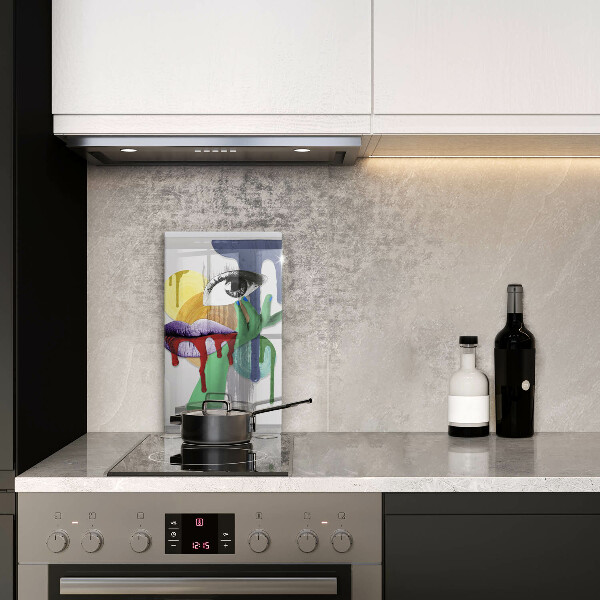 Glas Ceranfeldabdeckung Abstrakte Kunstcollage