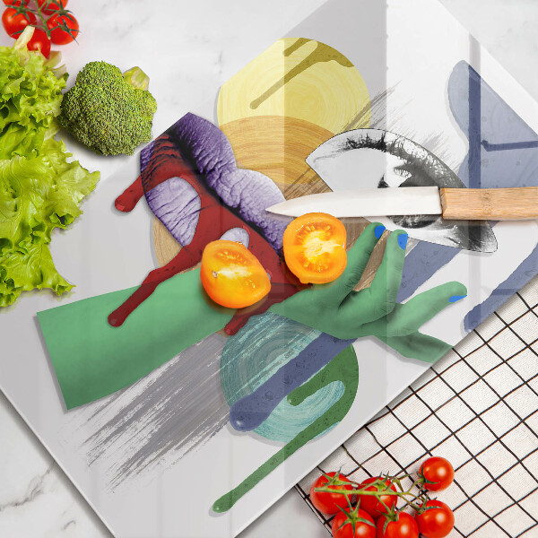 Glas Ceranfeldabdeckung Abstrakte Kunstcollage