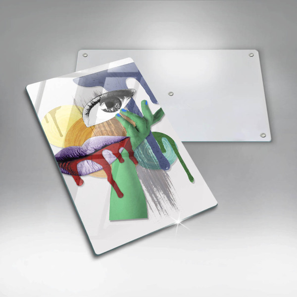 Glas Ceranfeldabdeckung Abstrakte Kunstcollage