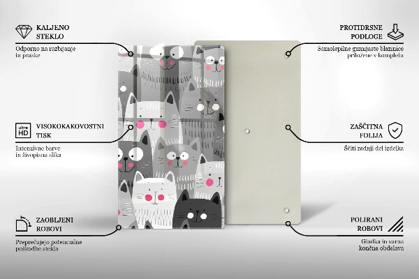 Glas Ceranfeldabdeckung Katzenillustration