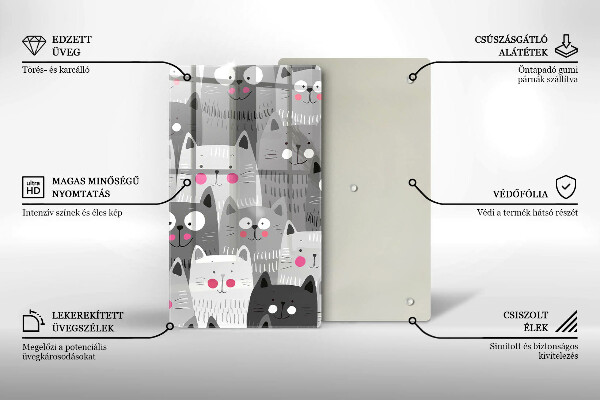 Glas Ceranfeldabdeckung Katzenillustration