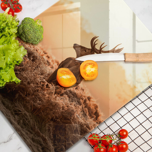 Glas Ceranfeldabdeckung Hirsch auf dem Feld