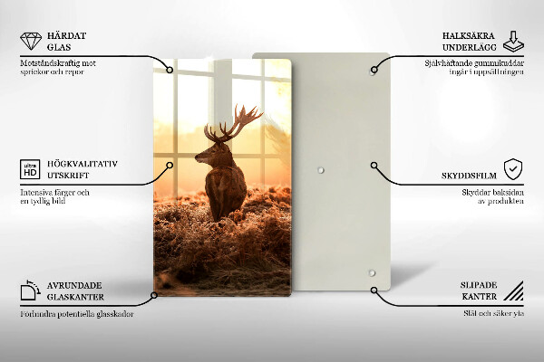 Glas Ceranfeldabdeckung Hirsch auf dem Feld