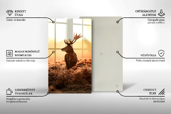 Glas Ceranfeldabdeckung Hirsch auf dem Feld