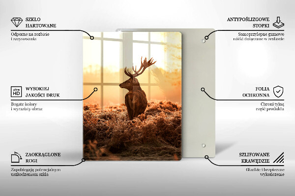 Glas Ceranfeldabdeckung Hirsch auf dem Feld