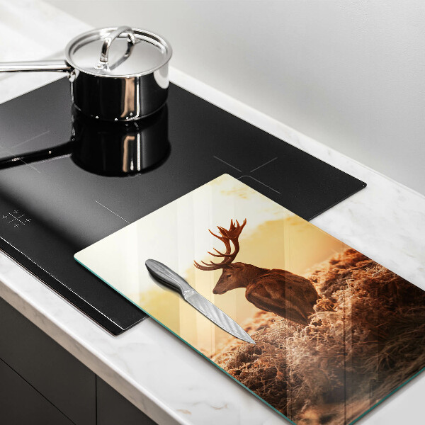 Glas Ceranfeldabdeckung Hirsch auf dem Feld