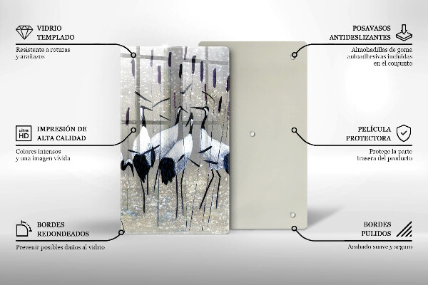 Glas Ceranfeldabdeckung Japanische Kraniche